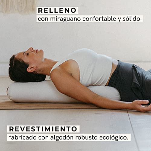 Lotuscrafts Bolster Yoga Rectangular para Yin Yoga - Relleno de Kapok - Cubierta en Algodon Lavable - Cojin Yoga Restaurativo - Bolster Yoga Kapok - Bolster Yoga Algodon