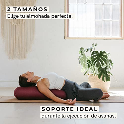 Lotuscrafts Bolster Yoga Rectangular para Yin Yoga - Relleno de Kapok - Cubierta en Algodon Lavable - Cojin Yoga Restaurativo - Bolster Yoga Kapok - Bolster Yoga Algodon