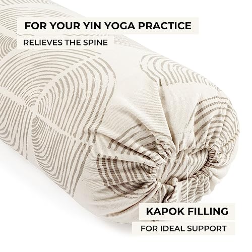 Lotuscrafts Cojín de Yoga para Yin Yoga - Cojín de Yoga con Relleno de Kapok - Funda de Algodón Lavable - Almohada de Yoga Grande para Yoga Restaurativo (Edición Especial)