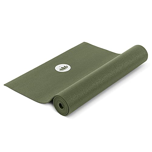 Lotuscrafts Esterilla Yoga Antideslizante Mudra Studio XL - Colchoneta Yoga Antideslizante Ecologica - Esterilla Pilates y Yoga - Alfombra Yoga - Eco Yoga Mat (Oil Green)