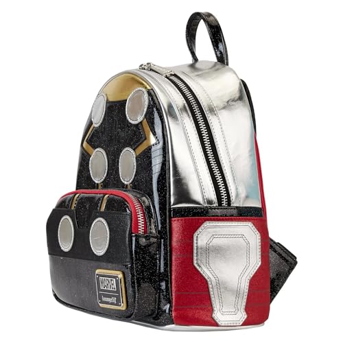 Loungefly Marvel Shine Thor - Mini mochila para mujer con doble correa para el hombro, Negro -, Talla única, Mini mochila