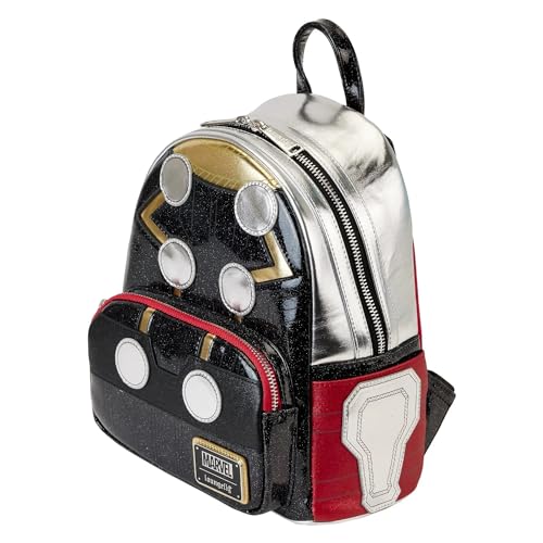 Loungefly Marvel Shine Thor - Mini mochila para mujer con doble correa para el hombro, Negro -, Talla única, Mini mochila