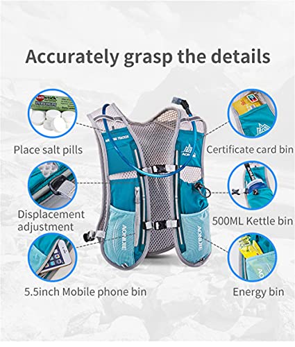 LOVARTS BEAUTY Mochila de Hidratación Ligero Chaleco de hidratación Ultraligero 5L Mochilas Trail Running para Senderismo Ciclismo Camping Bicicleta (Negro - con Botella Blanda de 500 ml)