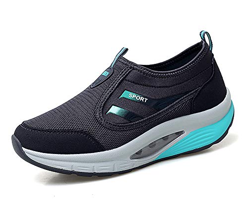 lovejin Mujer Zapatillas Deportivas de Correr Plataforma Cuña Zapatos Moda Fitness Adelgazar Planos Sneakers