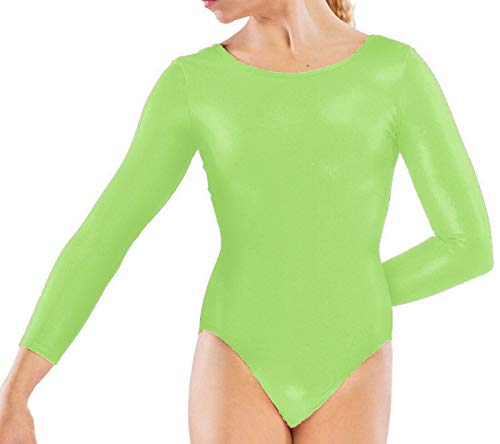 Loxdonz Maillot básico de manga larga para niñas de ballet y danza de ballet para niños - verde - 7-8 años