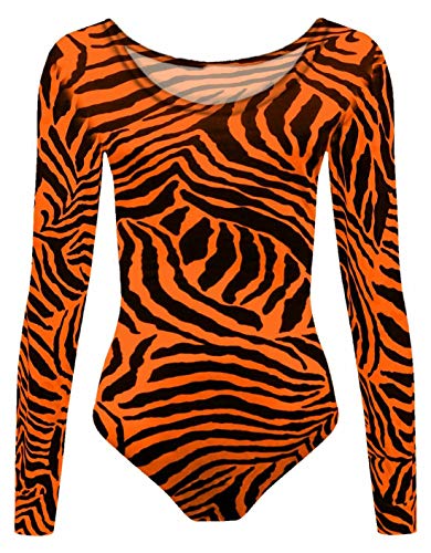 Loxdonz Maillot de manga larga para niñas y niños pequeños, ropa de ballet - naranja - 3-4 años