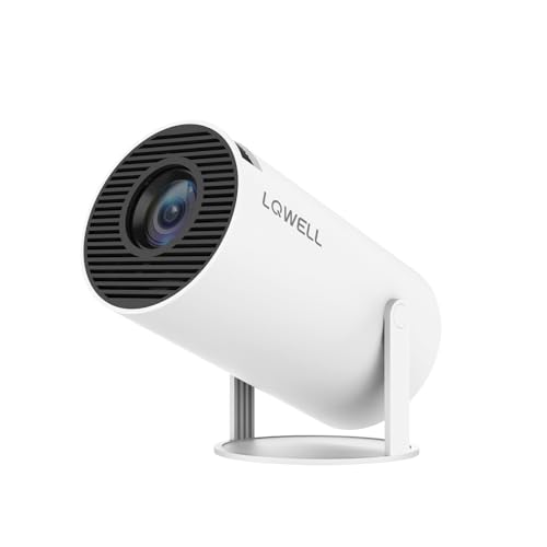 LQWELL® Mini Proyector, Compatible con WiFi 6, BT5.0 con Sistema Operativo Android 11.0, CorrecciÓN Trapezoidal AutomÁTica, ÁNgulo De 180 Grados, Pantalla De 130 Pulgadas para TelÉFono/PC/Stick, HDMI