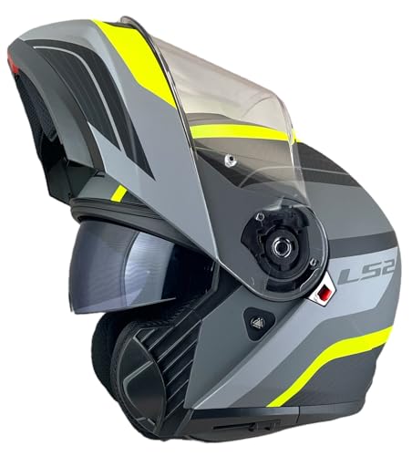 LS2 HELMTS Casco Abatible Strobe 2 Talla L (59/60) Modelo Monza Gris Mate y Fluor Homologacion 22.06