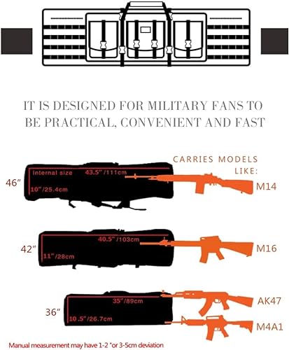 LSWKG Bolsa para Rifle, Funda para Armas Largas,Airsoft Funda Escopeta Porta Caza,Mochila para Carabina,Almacenar o Transportar Rifles, 600D Tela Oxford Impermeable C,118CM