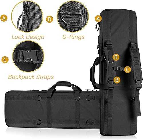 LSWKG Bolsa para Rifle, Funda para Armas Largas,Airsoft Funda Escopeta Porta Caza,Mochila para Carabina,Almacenar o Transportar Rifles, 600D Tela Oxford Impermeable C,118CM