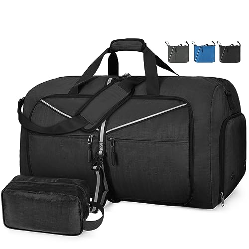 Lubardy Bolsa Deporte Hombre Plegable Ligera Bolsa de Viaje Mujer Impermeable 100L Grande Bolsa Fin de Semana con Compartimento Zapatos