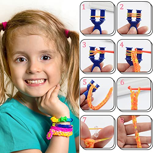 Lubibi Pulseras Gomas,DIY Gomas para Purseras, 2000 Comitas Elásticas Plásticas Cuantas para Collares de Colores Goma de Juguete para Niños de Anillos y Collares de Bricolaje Manualidad