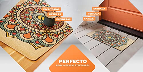 LucaHome – Alfombrilla Novofloor NERÓN Mandala 3 40x70cm | Alfombrilla Decorativa | Felpudo Entrada casa | Alfombrilla Interior Pasillo Cocina | Alfombrilla Decorativa Mesa, Escritorio, encimera