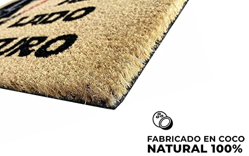 LucaHome - Felpudo Entrada casa Original y Divertido de Coco Natural - Felpudo Bienvenido Lado Oscuro 40x60 - Ideal para Puertas de Exteriores Cubiertas, pasillos y entradas de hogares