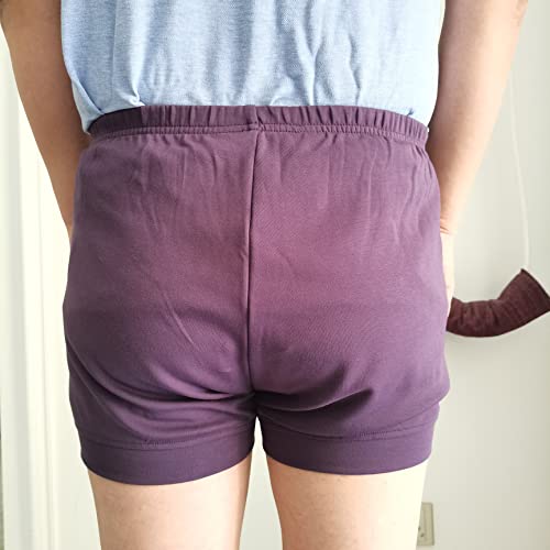 LUHAYESA Calidad 95% algodón elástico Iyengar pantalones cortos de yoga hombres mujeres Iyengar pantalones cortos, Morado Oscuro, 42