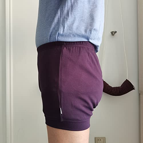 LUHAYESA Calidad 95% algodón elástico Iyengar pantalones cortos de yoga hombres mujeres Iyengar pantalones cortos, Morado Oscuro, 42