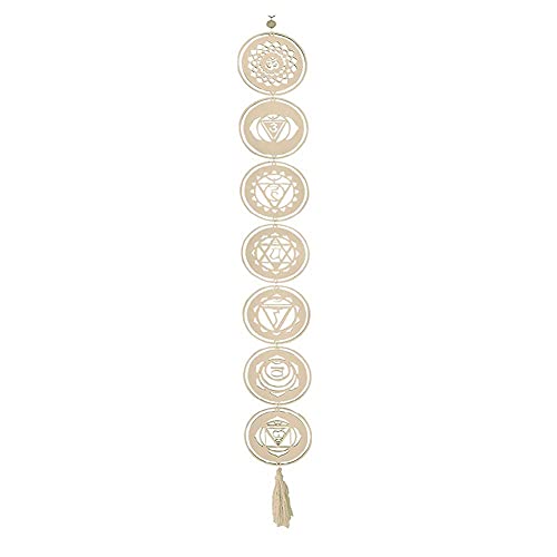 Lutiore Adorno colgante de madera, estilo bohemio, símbolo de 7 chakras, para casa, oficina, ventana, decoración para colgar en la pared, yoga, relajarse