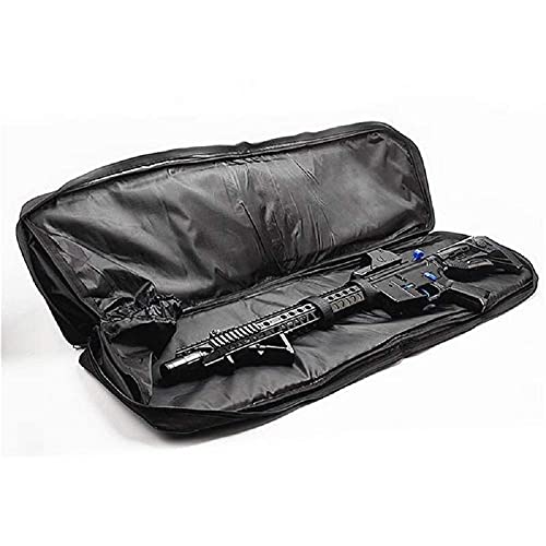 LUVODI Bolsa para Rifle Funda para Armas Pistola Bolsa de Almacenamiento con Correa de Hombro para Caza Pesca Mochila de Nylon Impermeable 100 x 30 x 7 cm Color Negro