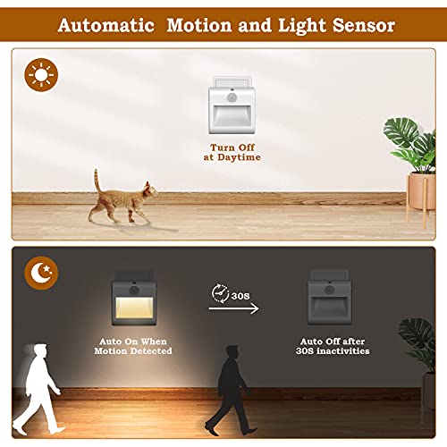 Luz Nocturna con Sensor de Movimiento, [2 Piezas] Luz Nocturna Infantil Regulable 3 Modos (ON/AUTO/OFF), Luz de Noche 3500K Blanco Cálido para Armario, Pasillo, Escalera, Cocina, Habitación, Sala