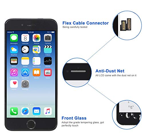 LWMTT Pantalla Tàctil LCD para iPhone 8 iPhone SE 2020 Negro– Táctil Reemplazo Digital Conjunto Completo Recambio Herramientas para la Reparación, Vidrio Protector