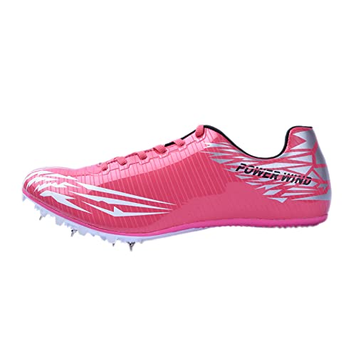 LZQpearl Zapatillas De Atletismo para Hombres Y Mujeres, Zapatillas con Pinchos para Correr Compatibles con 7 Clavos, Zapatillas De Atletismo Unisex para Salto Alto Y Largo Sprint (34,Pink)