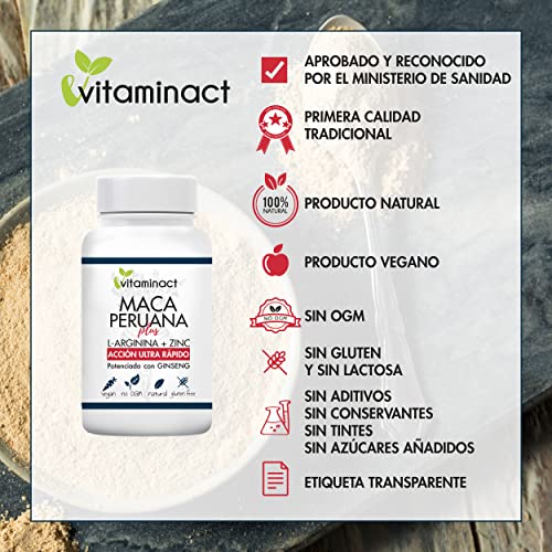 Maca Negra Andina Plus XXL Dosaje muy alto 1000000 mcg Por Dià – Potenciado Con Ginseng + Arginina + Zinc + Vitaminas B9,B6,B12,C -Para Hombre y Mujer - Reduce Cansancio Y Fatiga