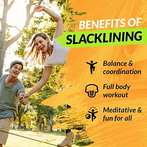 Macaco Slackline Kit de Viaje | Sólo 1,5kg con 11m de Cuerda Floja | Slack Line para niños y Adultos | Funline Escalada Entrenamient | Tirolinas para niños Jardin | Gimnasio Niño