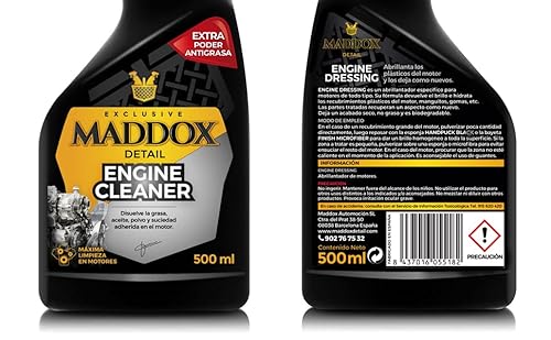 Maddox Detail - Engine Cleaner 500ml | Limpiador de Motores | Disuelve la Grasa, Aceite, Polvo y Suciedad Adherida en el Motor | No Daña la Superficie Tratada