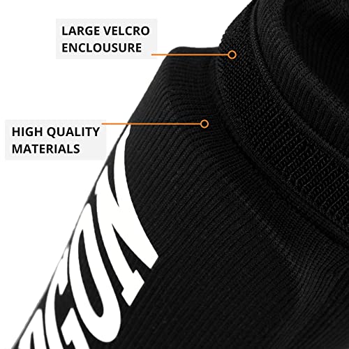 MADGON Espinilleras Kick Boxing Ajuste y Acolchado Ideal – Protección de Espinillas Baja Transpiración – Espinilleras Muay Thai – Protectores de Piernas para Artes Marciales – Incluye Funda