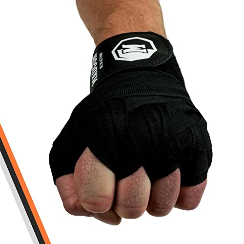 MADGON Vendas Boxeo con Correa de Velcro y Gancho para el Pulgar – 3m / 3,8 m / 4,5m – Vendaje Boxeo Duradero para MMA, Kickboxing, Sparring – Excelente Absorción del Sudor