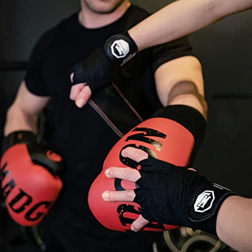 MADGON Vendas Boxeo con Correa de Velcro y Gancho para el Pulgar – 3m / 3,8 m / 4,5m – Vendaje Boxeo Duradero para MMA, Kickboxing, Sparring – Excelente Absorción del Sudor