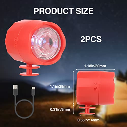 mafiti Faros para Crocs, 2* luces LED IPX5 Impermeables, Carga de Luz Tipo C, Camping, Adecuado para Adultos Niños (Rojo) [Clase de eficiencia energética A+++]