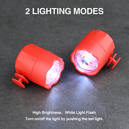 mafiti Faros para Crocs, 2* luces LED IPX5 Impermeables, Carga de Luz Tipo C, Camping, Adecuado para Adultos Niños (Rojo) [Clase de eficiencia energética A+++]