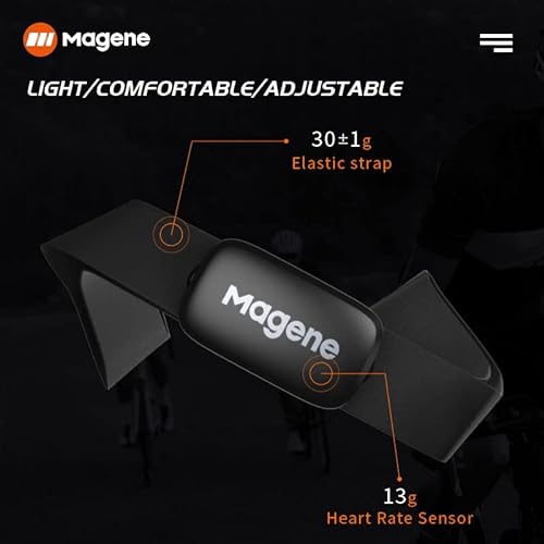 Magene H64 Monitor de Frecuencia Cardíaca Nueva Versión, Correa de Pecho con Sensor de Frecuencia Cardíaca, Protocolo Ant+/Bluetooth, Compatible con Aplicaciones iOS/Android