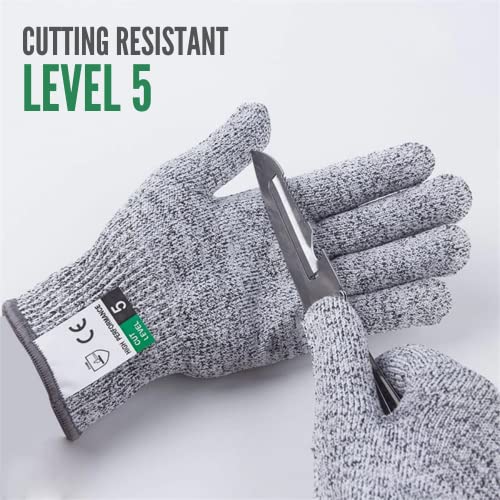 MAGIC SELECT Guantes Anticorte de Cocina Seguridad Nivel 5 y Material de Grado Alimenticio. Par de Guantes de Trabajo Jardinería y Carpintería, Resistentes a Cortes para Protección de las Manos.