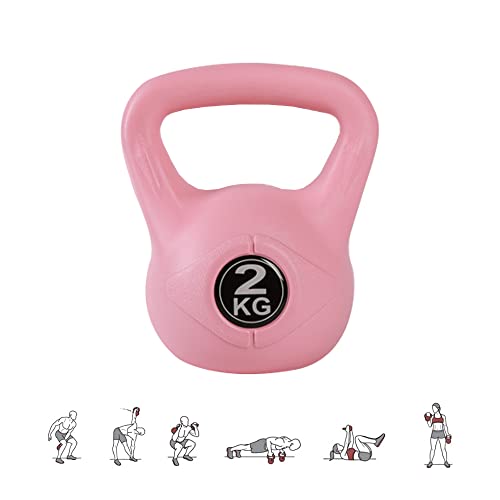 MAGIC SELECT Pesa Rusa de 2 kg. Pesa Kettlebell de Hormigón con Mango Ergonómico. Mancuerna Kettlebell para Entrenamiento Muscular en Casa y Gimnasio.