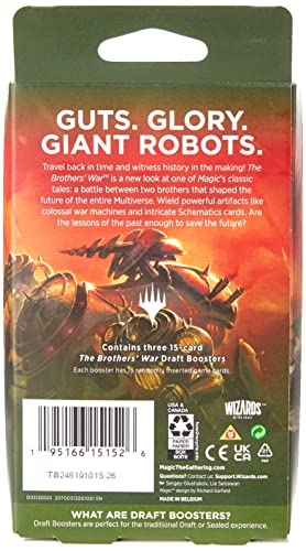 Magic The Gathering The Brothers’ War 3-Booster Draft Pack (Versión en Inglés)