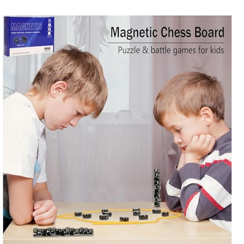 Magnetic Chess Game,Juego De Mesa De Piedra Magnética,Juego de Ajedrez Magnético,Juego De Imán De Mesa, Juego de Ajedrez con Imanes Portátiles,para Acampar y Reuniones Familiares