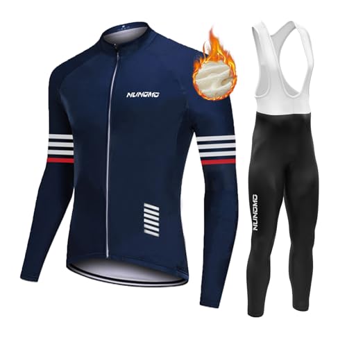 Maillot Ciclismo Hombre Invierno Ropa Bicicleta MTB Manga Larga Térmica Camiseta CiclismoHombre Ropa Bicicleta Conjunto MTB Maillot Bici MangaLarga Ciclista con Badana Gel (TYPE-2,L)