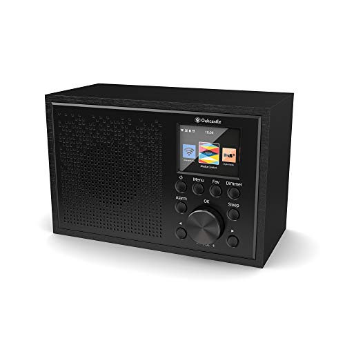 Majority Oakcastle IR100 Internet Radio WiFi, Spotify Connect, Bluetooth, Alarma Dual, Entrada de línea, Control de Aplicaciones, Pantalla a Color (Negro)