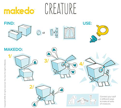 Makedo - Paquetes de expansión, Makedo SCRU 100 Pack, Makedo Scrus, 100 Pack De