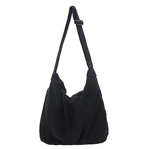 Makukke Bolso Bandolera para Mujer, Bolso de Pana Grande, Bolso de la Compra, Bolso de Hombro, Bolso Cruzado Informal para Escuela, Oficina, Trabajo, Viajes, Excursiones, Compras