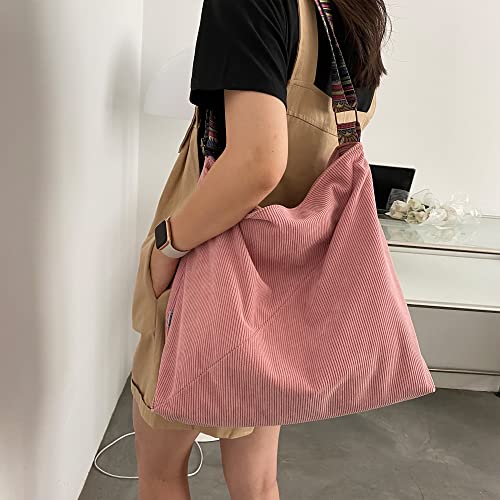 Makukke Bolso de mano para mujer, bolso bandolera, bolso grande, bolso de la compra, bolso de hombro, bolso cruzado, para la escuela, oficina, trabajo, viajes, excursión, compra, Rosa.