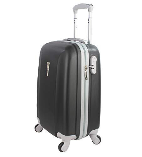 Maleta de Viaje Cabina 40L para Equipaje de Mano Ligera y Rígida ABS de 4 Ruedas 52x34x22cm (M806812 Negro)