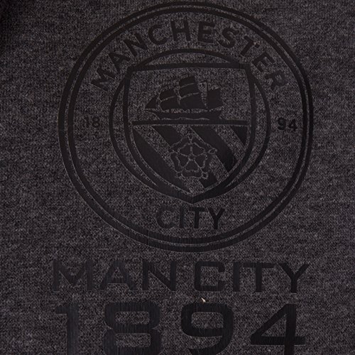 Manchester City FC - Sudadera Oficial con Capucha y Cierre de Cremallera - para Hombre - Forro Polar - Gris - S