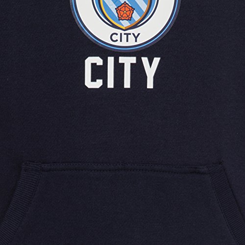 Manchester City FC - Sudadera oficial con capucha y escudo del club - Para hombre - Forro polar - S