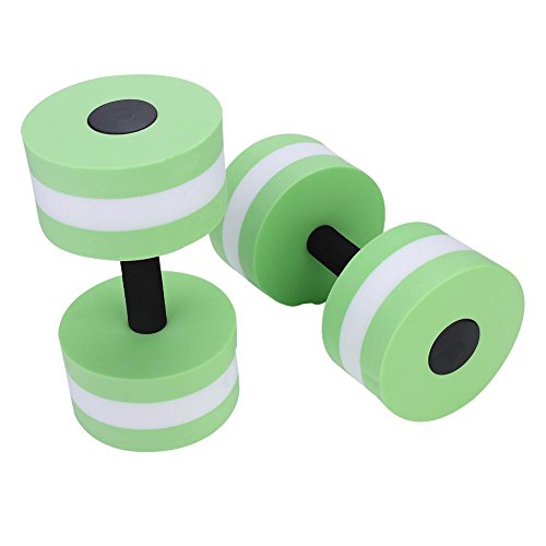 Mancuernas de Fitness 1 par Espuma Equipos de Ejercicios Flotantes Agua para Aeróbic Acuático Entrenamiento(verde)