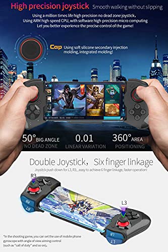 Mando de juego inalámbrico para iPhone, Megadream MFi Mobile Bluetooth Gamepad Joystick para iOS/Android, compatible con iPhone 14/13/12 Pro Max, Samsung Galaxy, Xiaomi, OPPO Direct Play(Blcak)