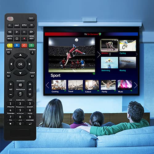 Mando Universal TV para Samsung, Vizio, LG, Sony, Panasonic, Smart TV, HAIER, Toshiba, Philips, TCL, Hitachi, Hisense - con 3D, Netflix, Botones APPS