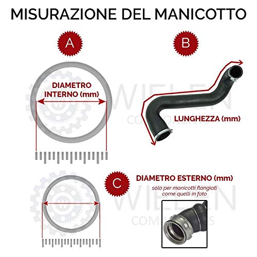 Manguito compatible con intercooler aire Audi A1 Seat Ibiza Toledo Skoda Fabia Rapid VW Polo 1.4 04B145822B